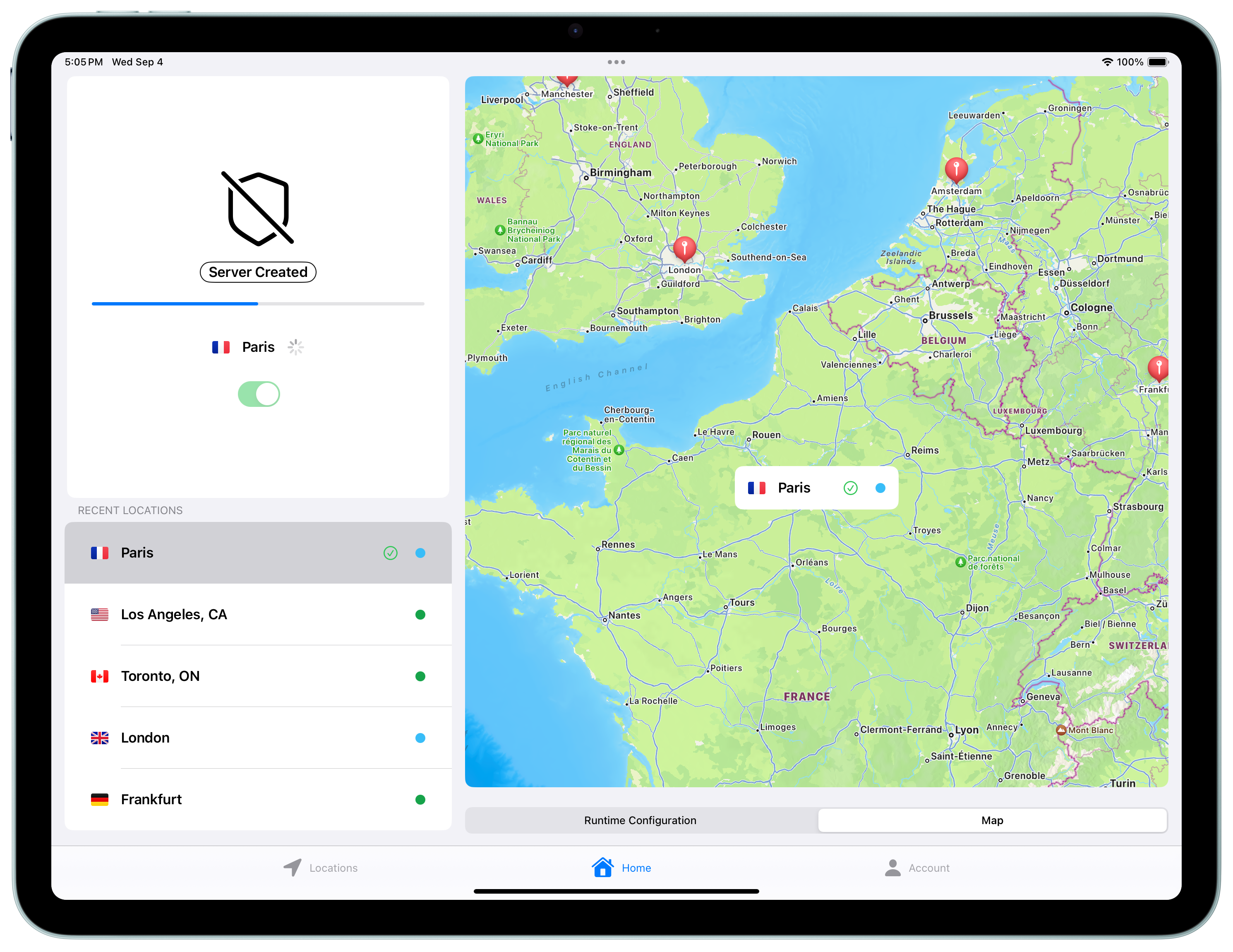 Montreal VPN on iPad
